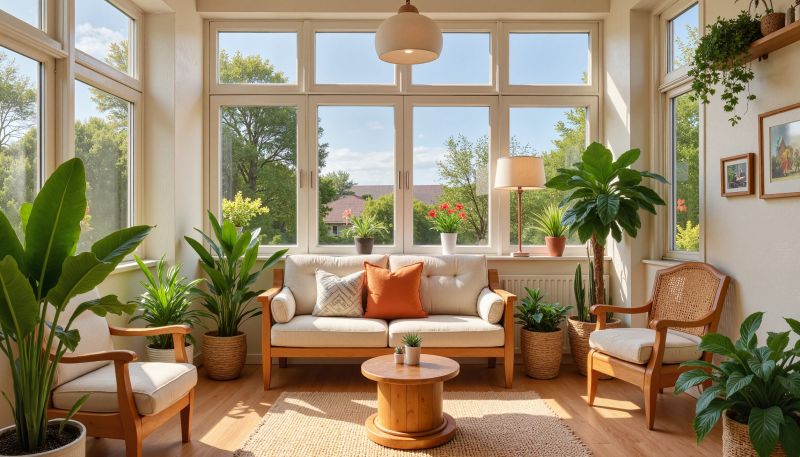 Sunroom with Large Windows